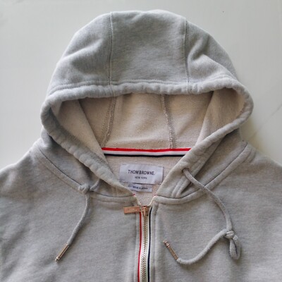 Thom Browne Hoodie Size 2 ( Medium ) Gray 4 Bar Jacket Sweater | eBay