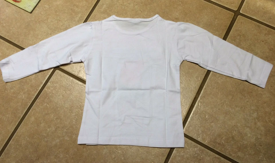 NUEVO CON ETIQUETAS Niñas Reino Unido L/S Blanco Feliz Cumpleaños Peppa Pig Bailarina Top Camiseta Talla 3-6 Foto 3 de 3