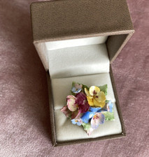 Vintage China Flower Pansy Brooch  #C1