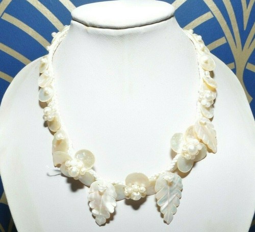 BEAUTIFUL VINTAGE MOTHER OF PEARL LEAF 