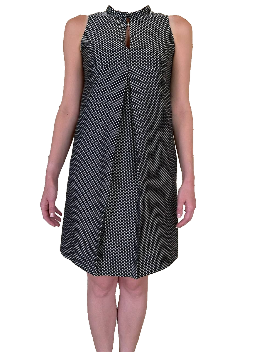 star print midi dress Star Print Belted Midi Dress in Navy