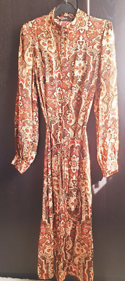 Langes Damen Kleid von Expresso, langarm, bunt, gebraucht in der Größe 36.