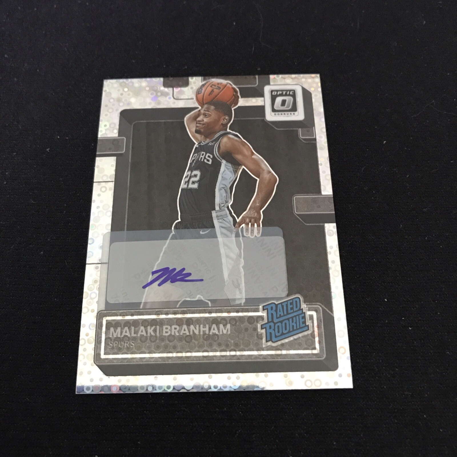 2022-23 Donruss Optic Malaki Branham Fast Break Prizm Rated Rookie Auto #222