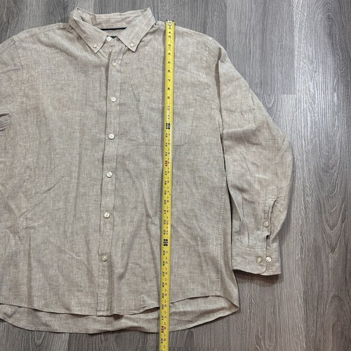 Orvis Linen Shirt Classic Fit Mens Size XL Beige Tan Button Down Long Sleeve - Picture 8 of 9