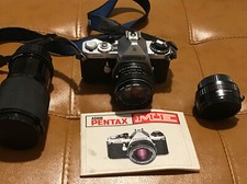 Pentax ME 35mm SLR Camera Kit w/ 50mm Eikor F 70-210mm Tele Converter 2X-22