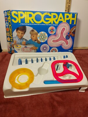 Vintage 1986 Kenner Spirograph Set Missing Markers, Instructions and 3 Pieces 
