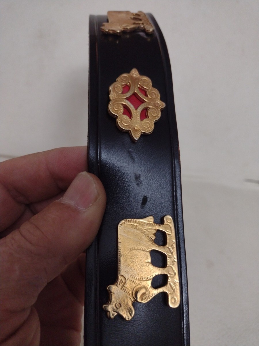 TOPFER Black Leather Gold Buckle and designs Sz 85 (US 34  display picture 1