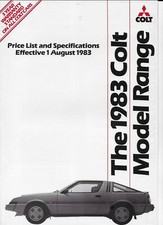 MISTUBISHI COLT range Price List & Spec - August 1983 - mint condition