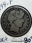 1899-P Barber Silver Half Dollar VF LIBERTY VISIBLE 50C-FREE SHIPPING