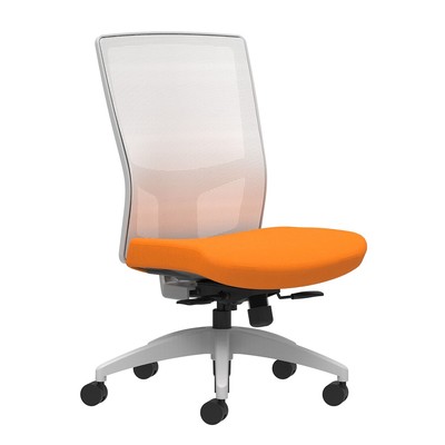 Union & Scale Workplace2.0 Fabric Task Chair Apricot Integrated Lumbar Armless