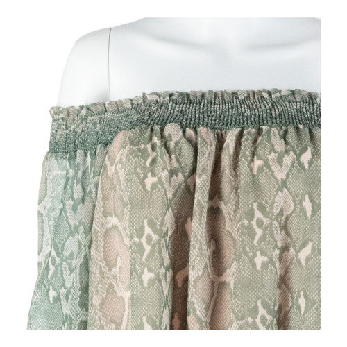 TOPSHOP Snake Skin Off the shoulder Blouse Green Long Sleeve Womens UK 10 - Picture 4 of 5