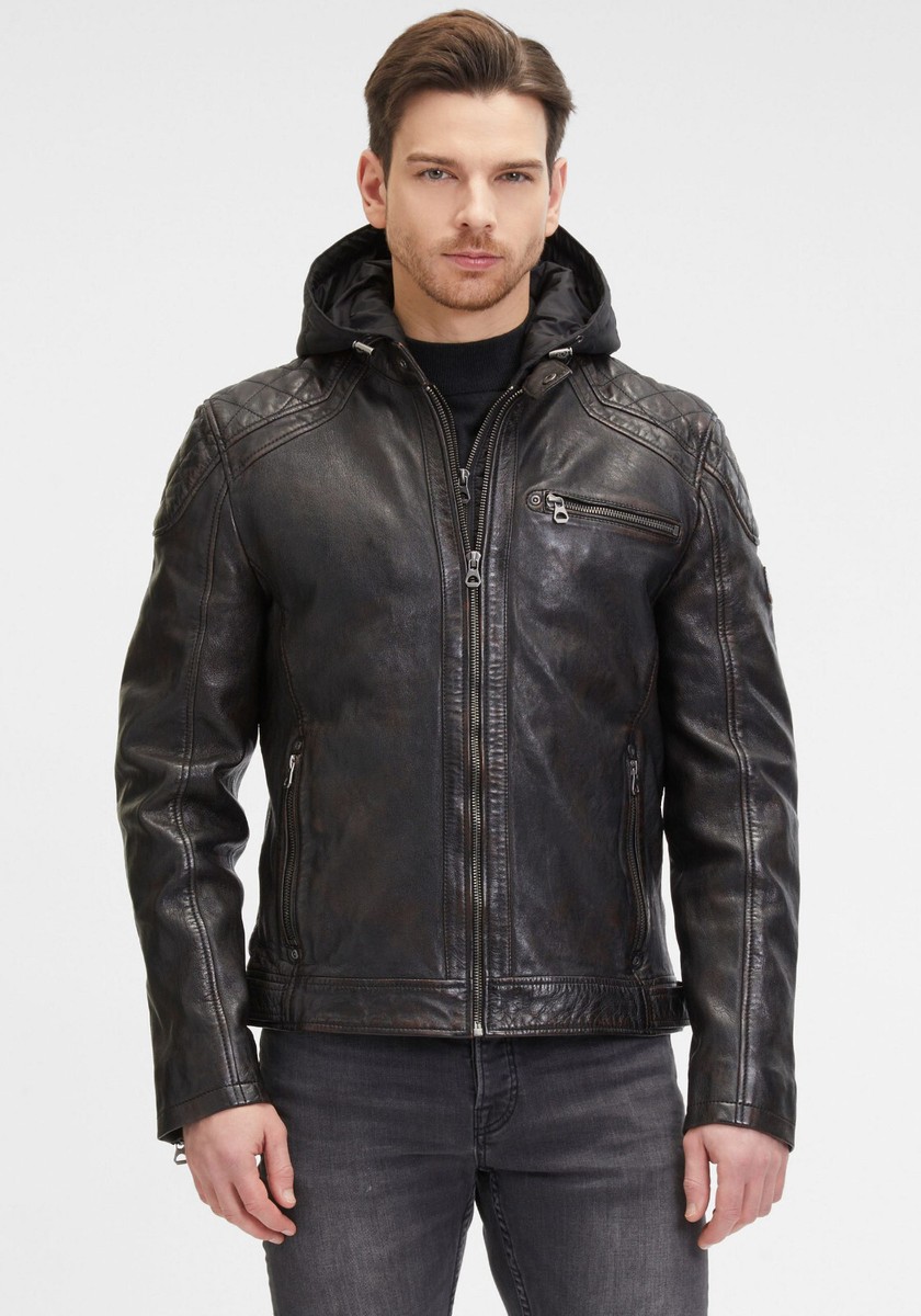 Leather Jacket Men Herren Lederjacke Bikerjacke Gipsy By Mauritius