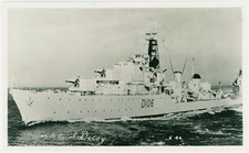 H.M.S. KÖDER (D106) - EINE ORIGINAL ALTE ECHTFOTO POSTKARTE VON R. A. FISK 