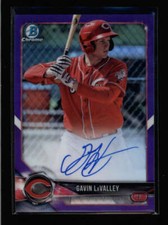GAVIN LAVALLEY 2018 BOWMAN CHROME ROOKIE PURPLE REFRACTOR AUTO #078/250 AN4199