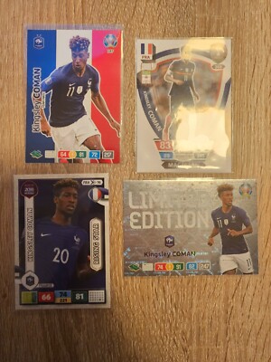 4x PANINI Adrenalyn XL Kingsley Coman Frankreich WM EM Limited Base Rising Star