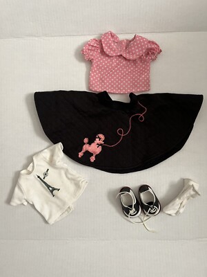 American Girl Doll Maryellen Poodle Outfit Skirt Socks Top Saddle
