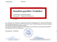 SGD Einsendeaufgaben Maschinenbautechniker = ABSCHLUSS 2017 =  ESA MBT 