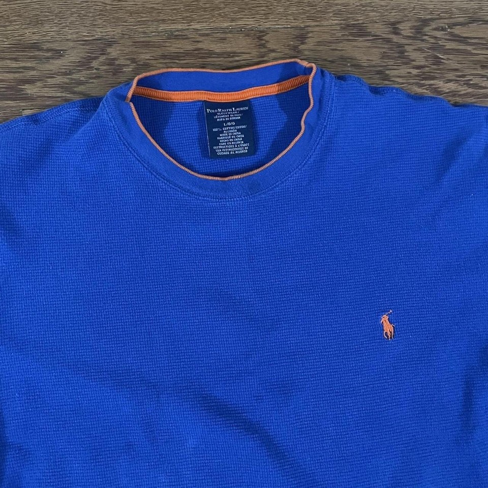 Polo Ralph Lauren Blue Long Sleeve Waffle Knit Sleep/Thermals Shirt