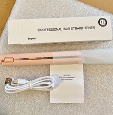 Unbranded Type C USB Chargeable 7" Purse Size Professional Hair Straightener