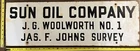 Vintage Porcelain Oil Field Sign - Sun Oil Company J.G Woolworth No. 1
