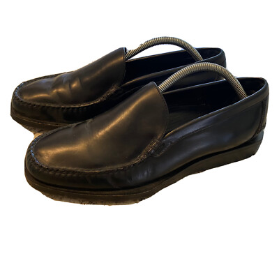 Cole Haan Shoes Mens 9.5 Black Leather Loafers Slip On Moc Toe Dress C12658 Nice COLE HAAN Dress Loafers Slip On Shoes Shiny Black Moc Toe  main image 2