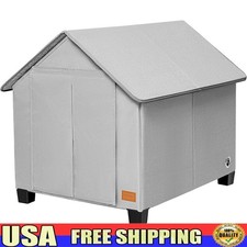 Weatherproof Dog House Insulated Pet Shelter Elevated Legs Removable Mats New