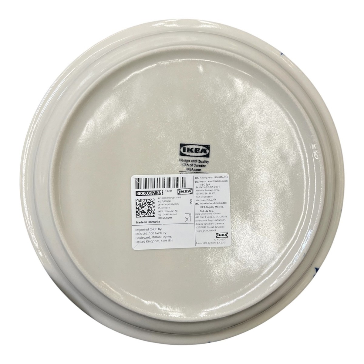 食器 e Condo Aretware plate New IKEA SILVERSIDA Side Plate Patterned/Blue 20 cm (8 