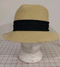 Relativity Sun Beach Church Hat Beige Womens One Size Cute Summer Wide Brim 2"