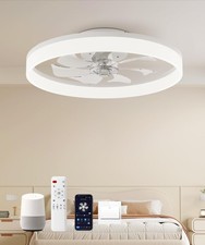 Smart Ceiling Fans w/ Light  Remote 20" Low Profile Ceiling Fan w/ 6-Speed LED