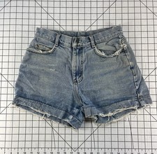 Vintage 70s 80s Lee Denim Jean Shorts Distressed Surf Skate 28 Worn Faded Biker