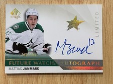 2015-16 SP Authentic Hockey Limited Autograph #272 Mattias Janmark Auto /100 RC