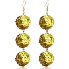 Shiny Multi-Color Sequin Ball with Three Layers of Contrasting Exaggerated Al...