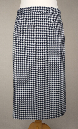 Givenchy En Plus Vintage 80s Midi Skirt Shearling Checked Wool Designer 14 / 42 - Picture 1 of 9