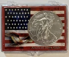 2014 American Silver Eagle $1 1 oz .999 Fine Silver BU Flag Display Case