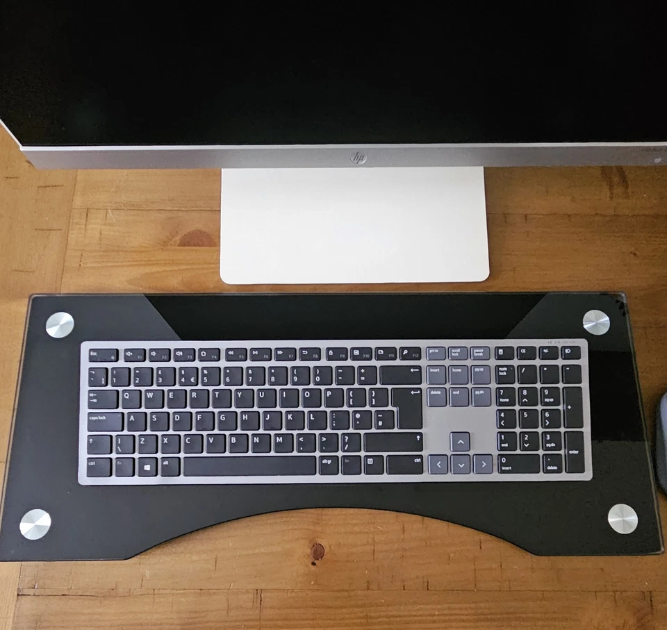 VonHaus Black Glass Monitor Stand Without Legs - Image 4 of 4