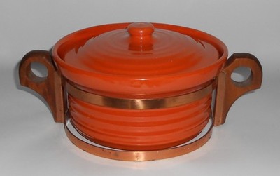 VINTAGE Bauer Pottery Ring Ware Yellow 7-3/8'' Casserole w/Rack
