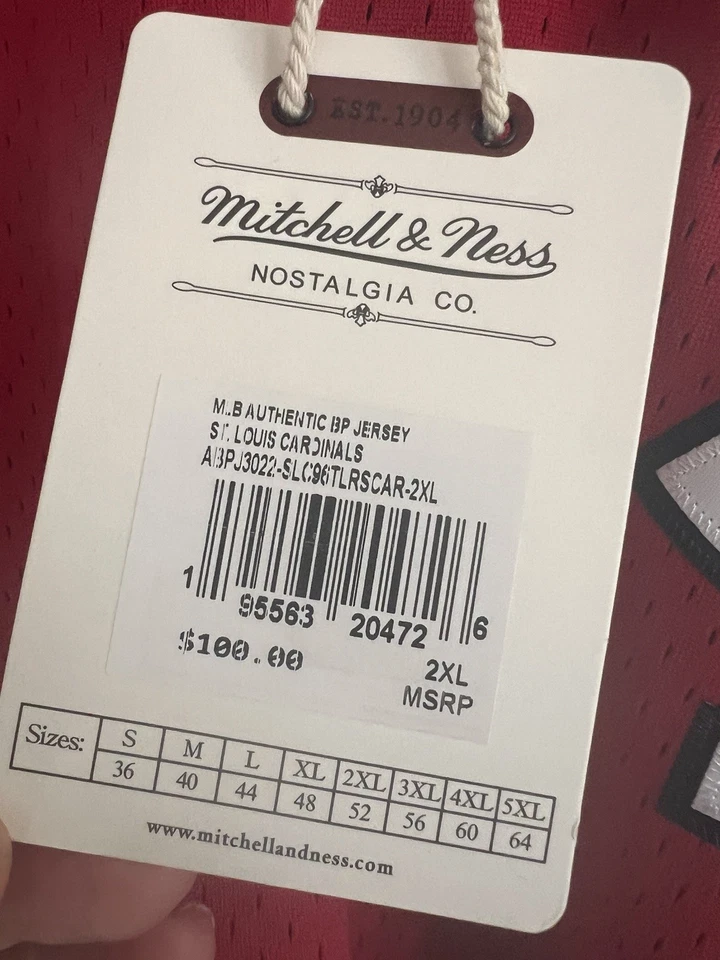Camiseta Mitchell & Ness St. Louis Cardinals LaRussa BP Talla 2XL Foto 3 de 4