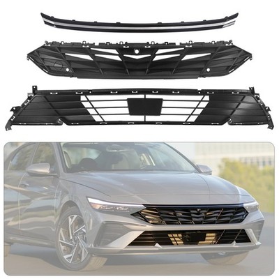 For 2024-2025 Hyundai Elantra Front Upper & Lower Grille W/Sensor & Camera Hole
