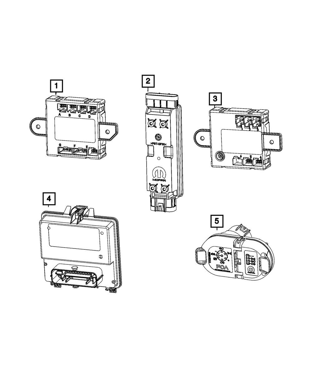 Genuine Mopar Front Door Module Right 68569328AA