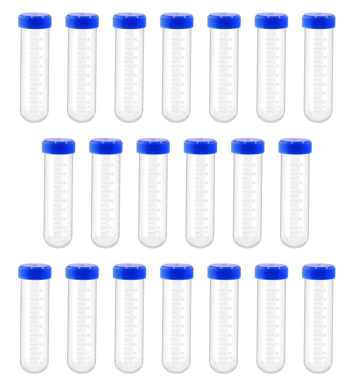 Tube de centrifugation 50ml étanche à fond rond pour laboratoire - 20 pcs