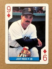 1992 US Playing Cards Jody Reed Boston Red Sox 9 Of Diamonds
