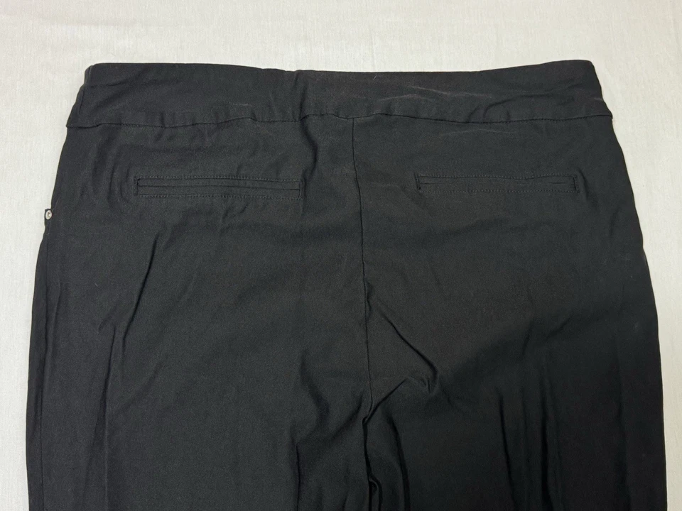 Pantalones Hilary Radley Pull On negros de pierna recta para mujer talla grande cintura elástica Foto 4 de 4
