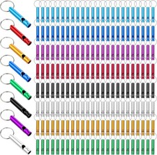 200 Pcs Emergency Whistles with Keychains, Aluminum Extra Loud Safety Survival..