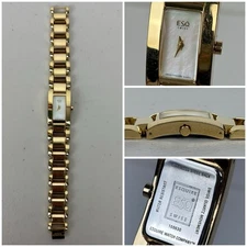 ESQ Esquire Swiss Quartz women gold tone bracelet watch 100630 MOP dial 