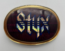 Vintage 1970s **STYX** Rock Band PACIFICA BELT BUCKLE Maroon