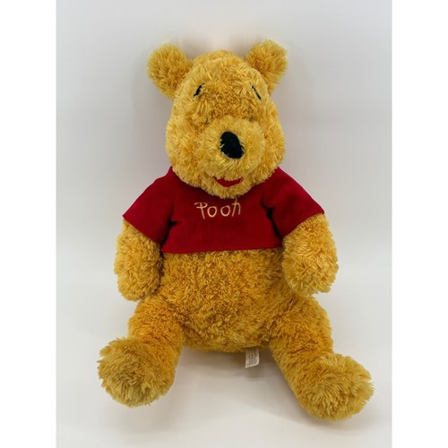 Disney Winnie the Pooh Plush 19" Yellow Red Disney World Stuffed Animal