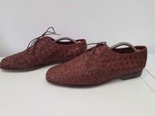 Vintage Panama Club Men&rsquo;s Brown Woven Leather Derby Shoes UK 10 EU 44