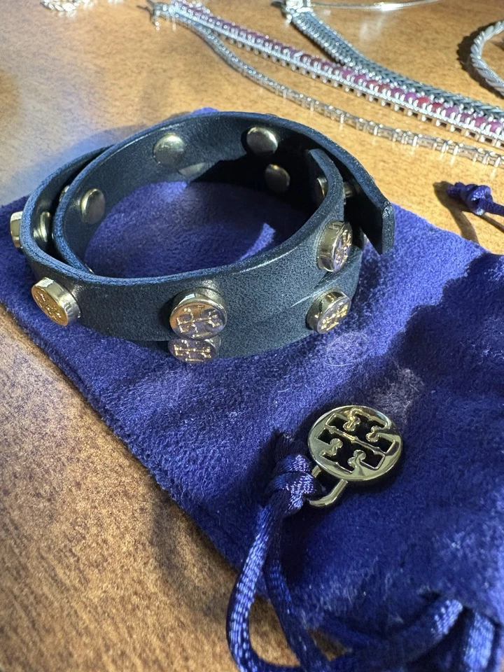 ¡¡Pulsera de doble envoltura de cuero TORY BURCH!! Ajustable con bolsa! Foto 4 de 4