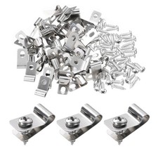 50pcs Wire Fence Clips 0.2" Stainless Steel Fencing Mounting Clips with Screws