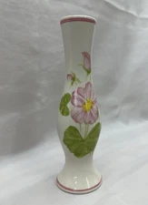 Vintage 1981 FTD Floral Vase by Secla Portugal Pink Flowers Ceramic Bud Vase 